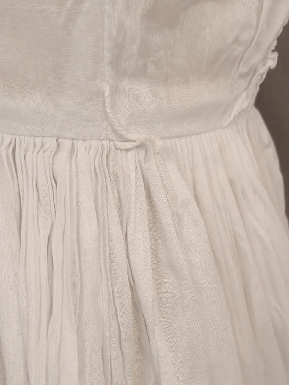 Vintage 50s White Sleeveless Midi Dress Blue Floral Embroidery Fit & Flare SeeMs - Picture 6 of 14